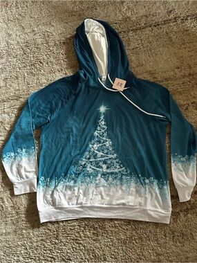 Pixie lady Teal Hoodie with White Drawstrings